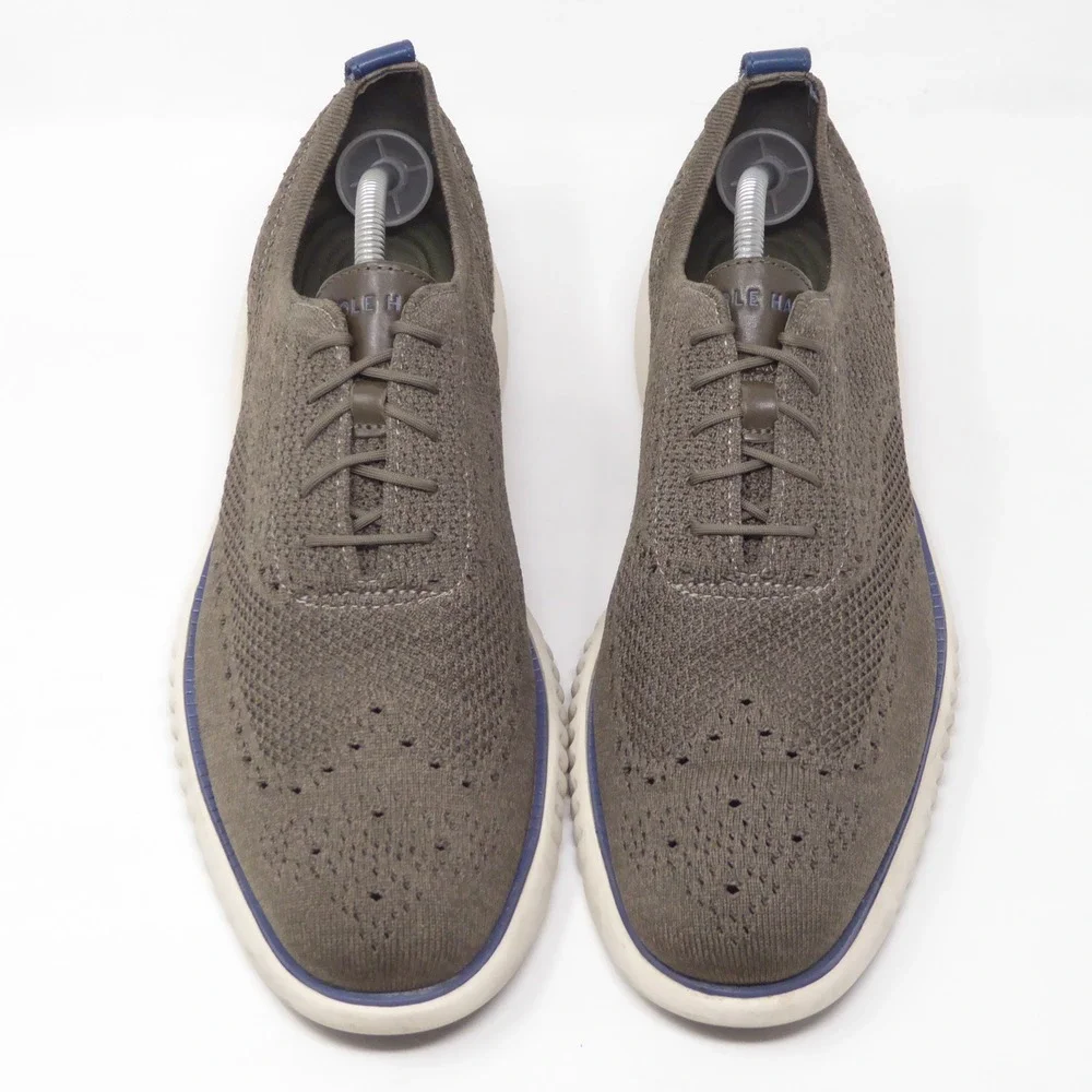 Cole Haan Mens 2.ZERØGRAND Stitchlite Wingtip Oxford Shoes Dark Taupe Size 11